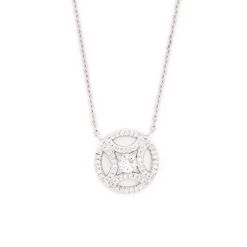 Necklace Perpétuelle 025ct pavé - 18k white gold lab grown diamond Loyale Paris