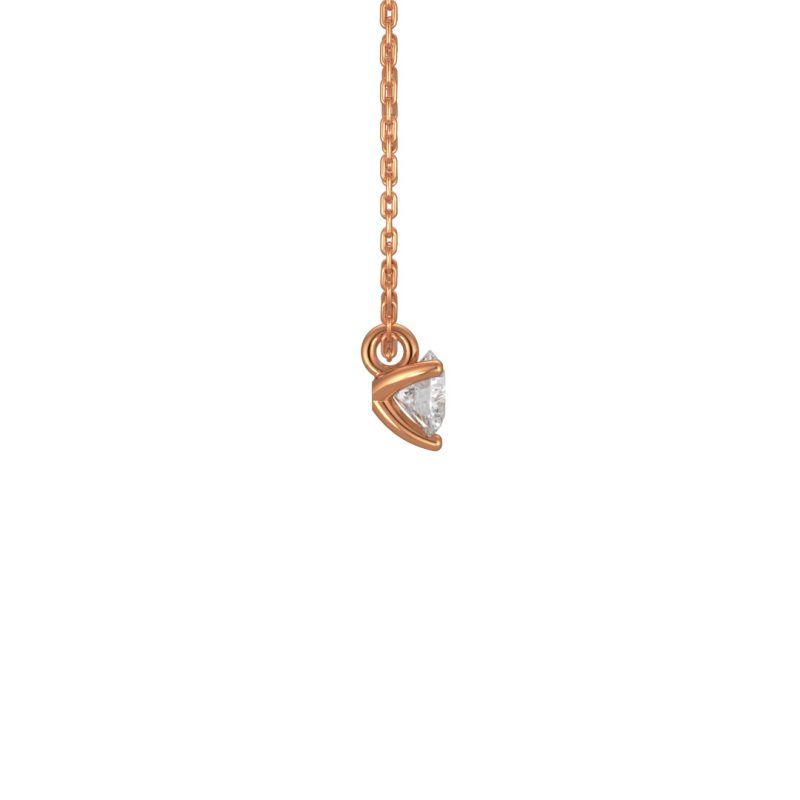 Necklace Pure 05ct - 18k rose gold lab grown diamond Loyale Paris