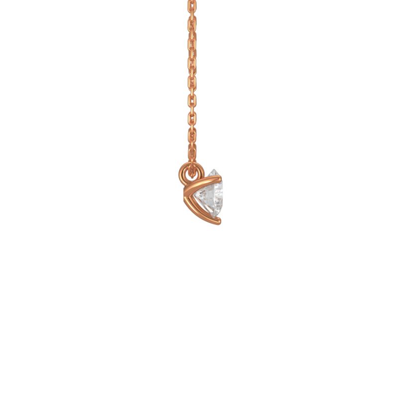 Necklace Pure 1ct - 18k rose gold lab grown diamond Loyale Paris