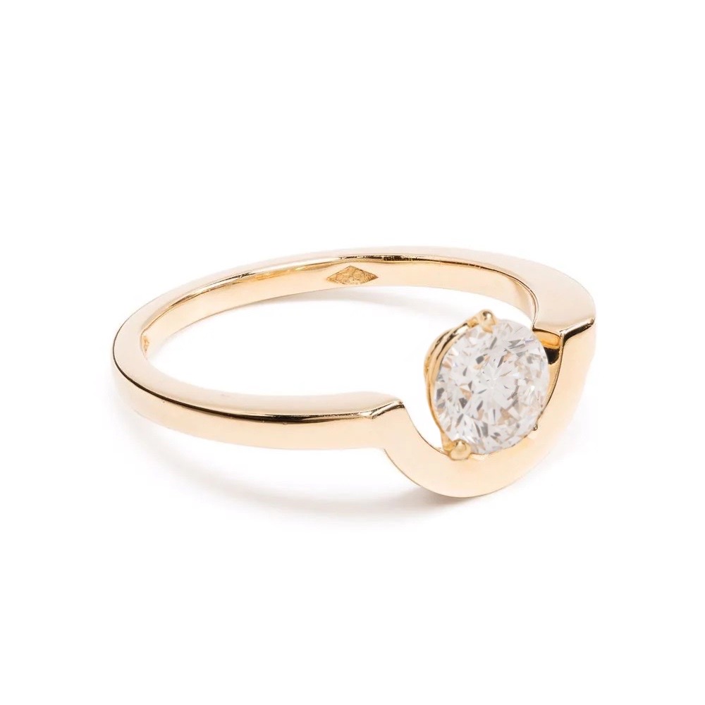 ring intrépide petit arc 025ct - 18k yellow gold lab grown diamond loyale paris 1