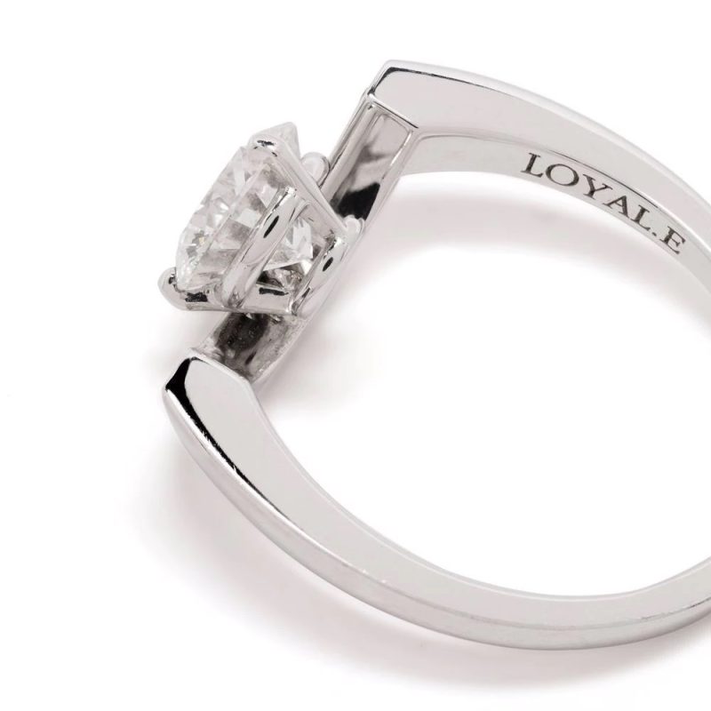 Ring Intrépide grand arc 1ct - 18k white gold lab grown diamond Loyale Paris 4