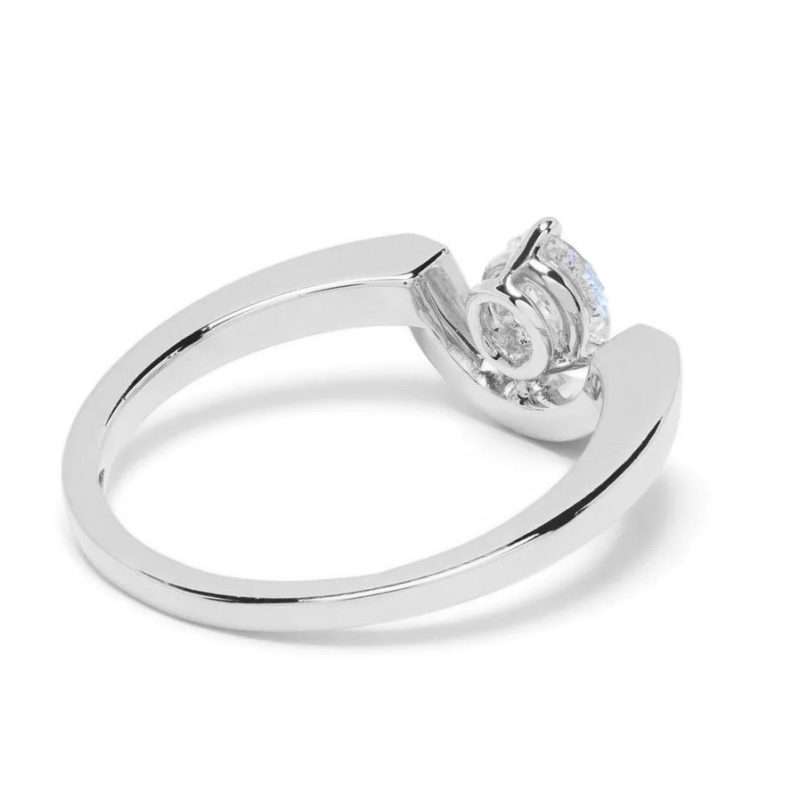 Ring Intrépide petit arc 05ct pavée - 18k white gold lab grown diamond Loyale Paris 5