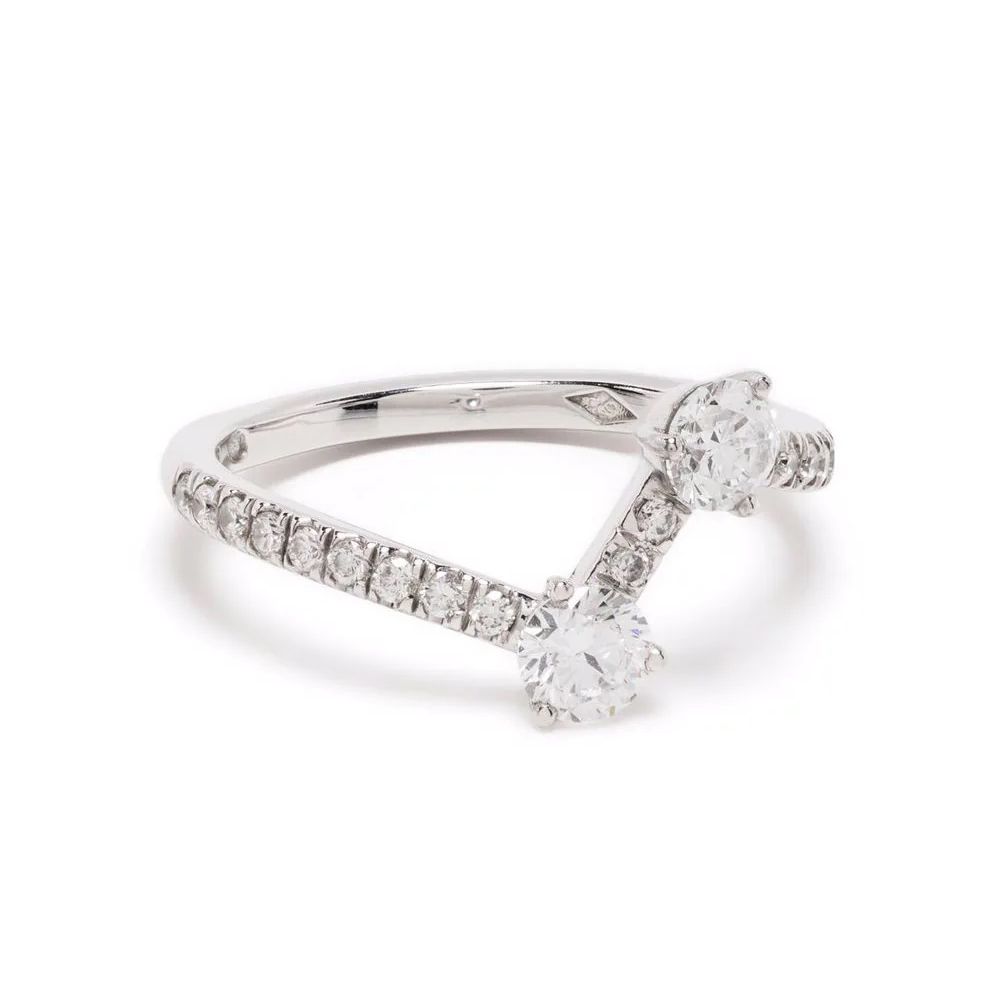 Ring Toi-Moi 025ct x2 pavée - 18k white gold lab grown diamond Loyale Paris 1