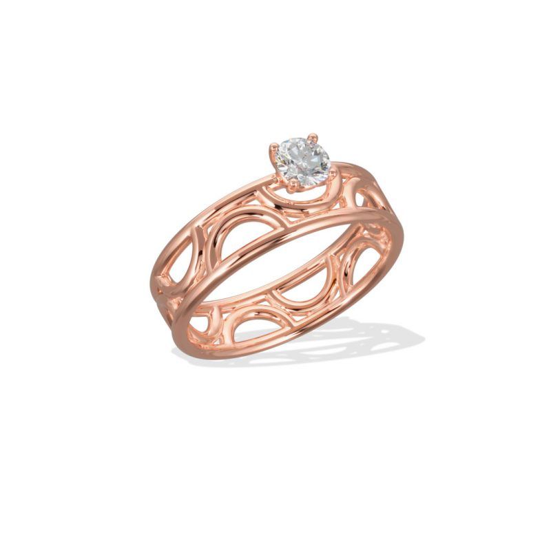 Solitaire Amour Perpétuel 025ct - 18k rose gold lab grown diamond Loyale Paris