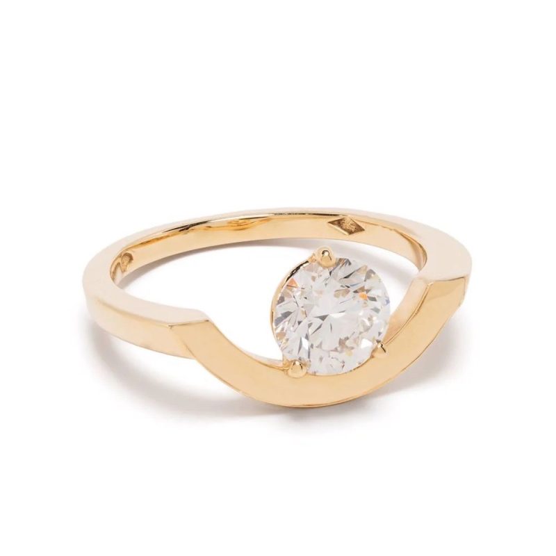 ring intrépide grand arc 05ct - 18k yellow gold lab grown diamond loyale paris 4