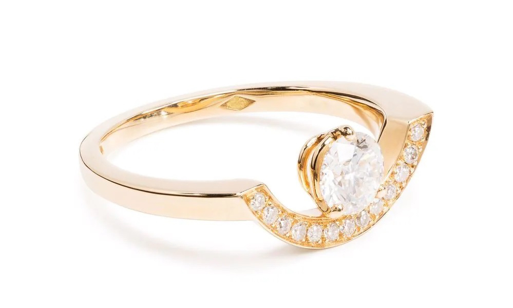 Bague Intrépide grand arc 05ct pavée - diamant de synthèse