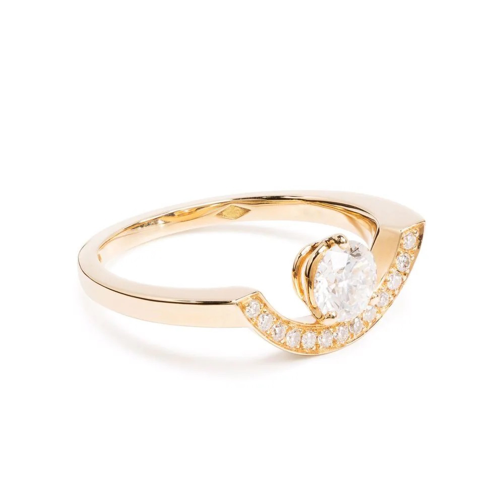 Ring Intrépide grand arc 05ct pavée - 18k yellow gold lab grown diamond Loyale Paris 1