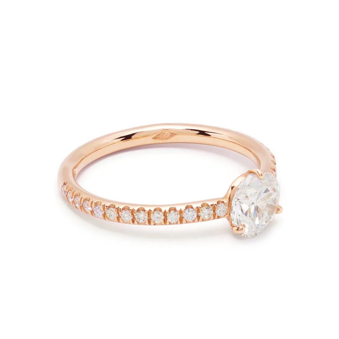 Solitaire Les Absolu.e.s 1ct pavé - 18k rose gold 1