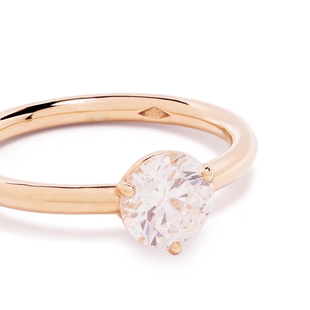 Solitaire Les Absolues 1ct - 18k rose gold lab grown diamond Loyale Paris