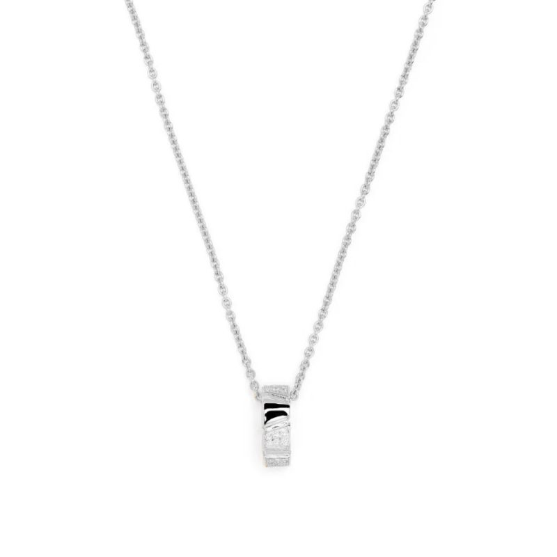 Necklace Ride & Love semi-pavé Medium - 18k recycled white gold lab grown diamonds loyale paris fine jewelry 1