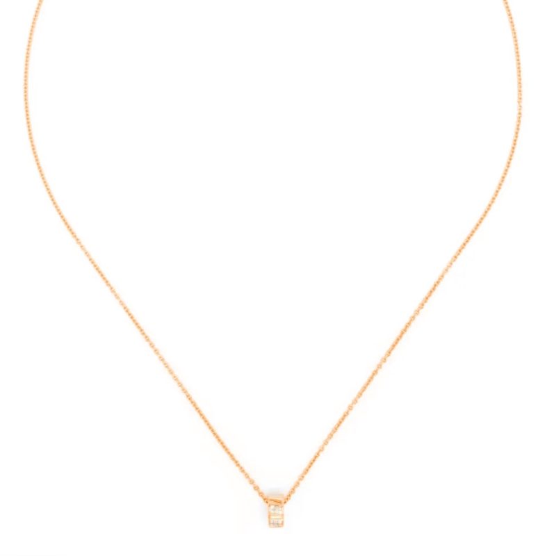 Necklace Ride & Love semi-pavé Small - 18k recycled rose gold lab grown diamonds loyale paris fine jewelry 2