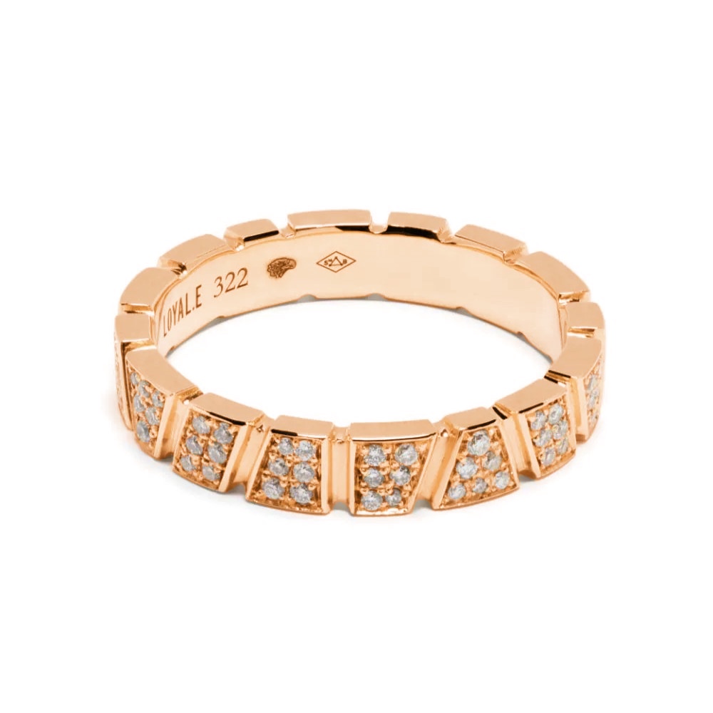 Ring Ride & Love pavée - 18k recycled rose gold lab grown diamonds loyale paris fine jewelry 2