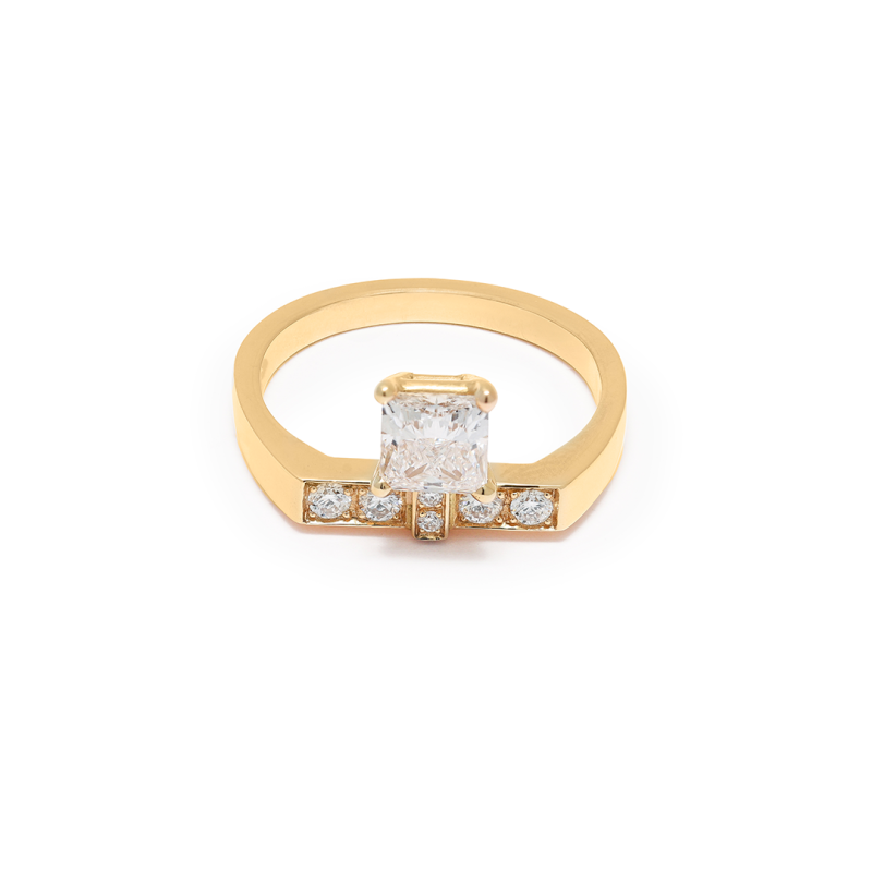 Ring Uraeus Princess- 18k yellow gold lab grown diamond loyale paris 3