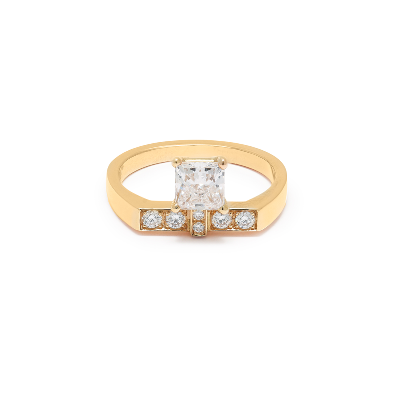 Ring Uraeus Princess- 18k yellow gold lab grown diamond loyale paris 4